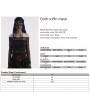 Punk Rave Black Gothic Fringed Lace Coffin Mask with Sequin Tassels