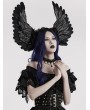 Punk Rave Black Gothic Faux Feather Symmetrical Devil Wing Headwear