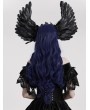 Punk Rave Black Gothic Faux Feather Symmetrical Devil Wing Headwear