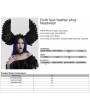 Punk Rave Black Gothic Faux Feather Symmetrical Devil Wing Headwear