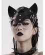 Punk Rave Black Gothic Punk Stud Fox Shaped Faux Leather Mask