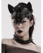 Punk Rave Black Gothic Punk Stud Fox Shaped Faux Leather Mask