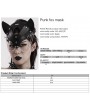 Punk Rave Black Gothic Punk Stud Fox Shaped Faux Leather Mask