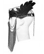 Punk Rave Black Gothic Punk Tassel Chain Wings Mask