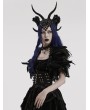 Punk Rave Black Gothic Glitter Flower Demon Horn Headwear