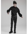 Punk Rave Black Gothic Punk PU Leather Slim Fitted Pants for Men