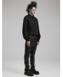 Punk Rave Black Gothic Punk PU Leather Slim Fitted Pants for Men