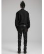 Punk Rave Black Gothic Punk PU Leather Slim Fitted Pants for Men