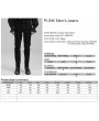 Punk Rave Black Gothic Punk Men's Slim Fit Straight Leg Jeans