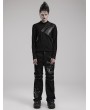 Punk Rave Black Gothic Punk Distressed Mesh Skull Printed Trousers for Men