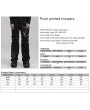 Punk Rave Black Gothic Punk Distressed Mesh Skull Printed Trousers for Men