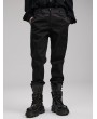 Punk Rave Black Vintage Gothic Jacquard Trimmed Slim fit Trousers for Men