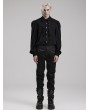 Punk Rave Black Vintage Gothic Jacquard Trimmed Slim fit Trousers for Men