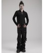 Punk Rave Black Gothic Punk Metal Studded Wide Leg Trousers for Men