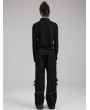 Punk Rave Black Gothic Punk Metal Studded Wide Leg Trousers for Men