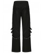 Punk Rave Black Gothic Punk Metal Studded Wide Leg Trousers for Men