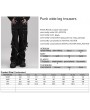 Punk Rave Black Gothic Punk Metal Studded Wide Leg Trousers for Men