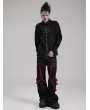 Punk Rave Black and Red Gothic Punk Metal Studded Wide Leg Trousers for Men