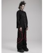 Punk Rave Black and Red Gothic Punk Metal Studded Wide Leg Trousers for Men