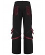 Punk Rave Black and Red Gothic Punk Metal Studded Wide Leg Trousers for Men