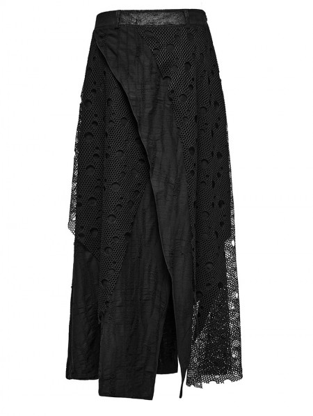 Punk Rave Black Dark Gothic Decadent Irregular Layered Long Skirt for ...