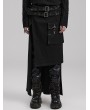 Punk Rave Black Gothic Punk Asymmetrical High-Low Long Kilt Skirt for Men