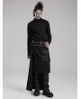 Punk Rave Black Gothic Punk Asymmetrical High-Low Long Kilt Skirt for Men