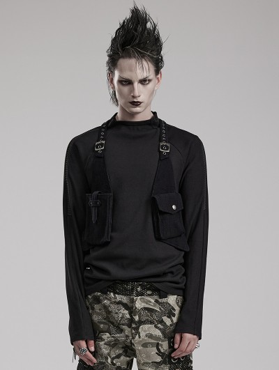 Punk Rave Black Gothic Punk Adjustable Shoulder Harness Bag