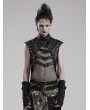 Punk Rave Black Gothic Punk See-Through Mesh Spliced Vest Top for Men