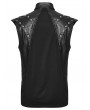 Punk Rave Black Gothic Punk See-Through Mesh Spliced Vest Top for Men