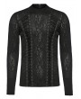 Punk Rave Black Gothic Punk Jacquard Knitted Daily Wear T-Shirt for Men