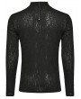 Punk Rave Black Gothic Punk Jacquard Knitted Daily Wear T-Shirt for Men