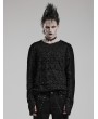 Punk Rave Black Gothic Decadent Knitted Long Sleeve T-Shirt for Men
