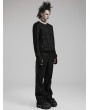 Punk Rave Black Gothic Decadent Knitted Long Sleeve T-Shirt for Men