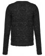 Punk Rave Black Gothic Decadent Knitted Long Sleeve T-Shirt for Men