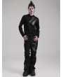 Punk Rave Black Gothic Punk Metal Rivets Daily Long Sleeve T-Shirt for Men