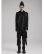 Punk Rave Black Gothic Daily Wear Hooded Medium Long Trench Coat for Men