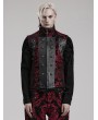 Punk Rave Black and Red Retro Gothic Victorian Jacquard Stand Collar Party Vest for Men