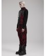 Punk Rave Black and Red Retro Gothic Victorian Jacquard Stand Collar Party Vest for Men