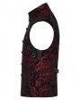 Punk Rave Black and Red Retro Gothic Victorian Jacquard Stand Collar Party Vest for Men