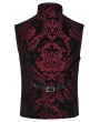 Punk Rave Black and Red Retro Gothic Victorian Jacquard Stand Collar Party Vest for Men