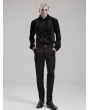 Punk Rave Black Gothic Vintage Embossed Velvet Shirt for Men