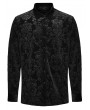 Punk Rave Black Gothic Vintage Embossed Velvet Shirt for Men