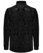 Punk Rave Black Gothic Vintage Embossed Velvet Shirt for Men