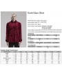 Punk Rave Red Gothic Vintage Embossed Velvet Shirt for Men