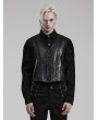 Punk Rave Black Vintage Gothic Printed PU Leather Waistcoat for Men