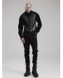 Punk Rave Black Vintage Gothic Printed PU Leather Waistcoat for Men