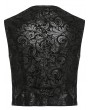 Punk Rave Black Vintage Gothic Printed PU Leather Waistcoat for Men