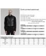 Punk Rave Black Vintage Gothic Printed PU Leather Waistcoat for Men