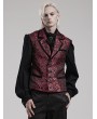 Punk Rave Black and Red Gothic Gorgeous Jacquard Party Waistcoat for Men
